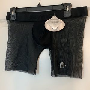 Mens intymen Sexy See Thru Black Mesh Boxer Briefs NWT